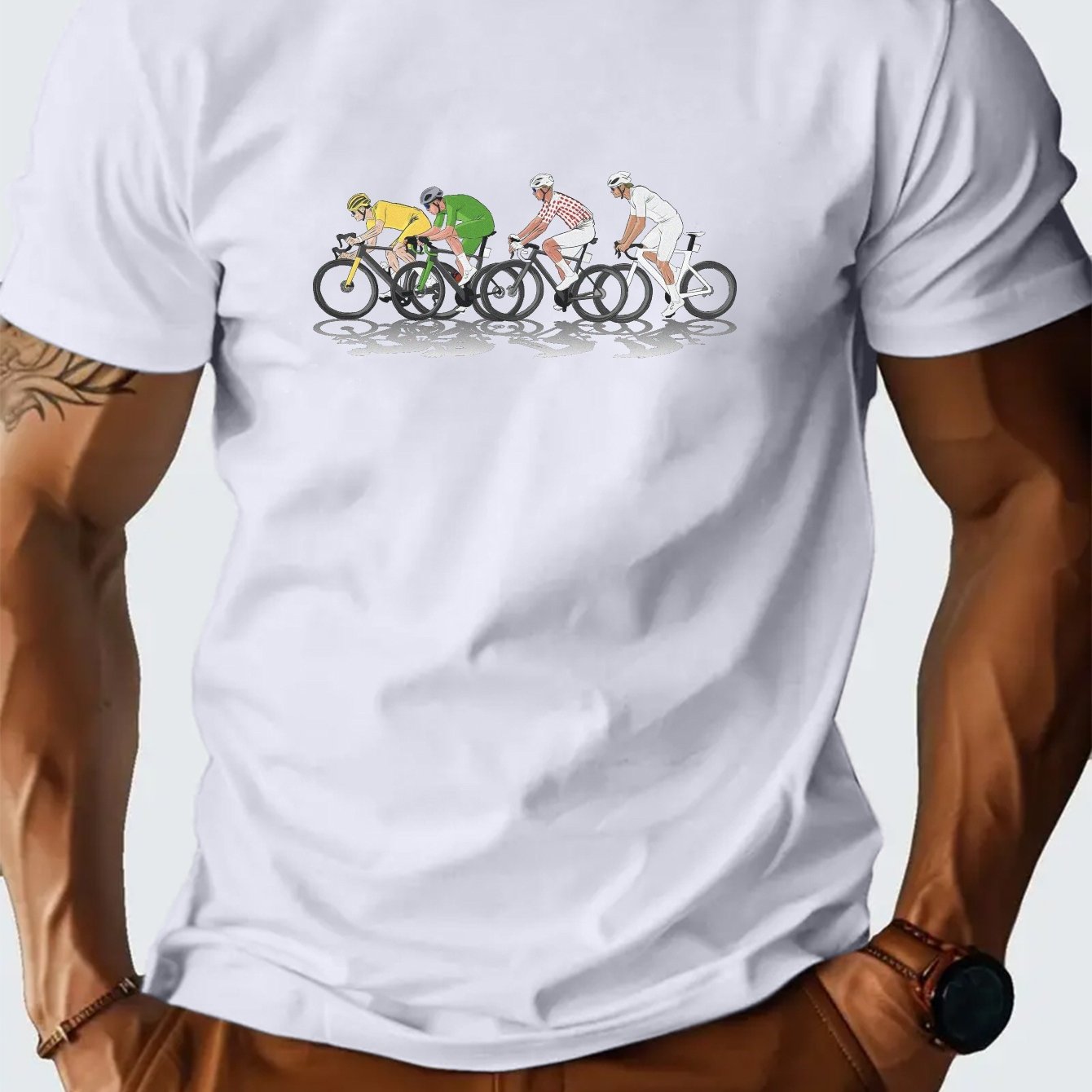 Vintage Cycling Gear - Frankrijk Fietsen Racing T-shirt Heren Zomer