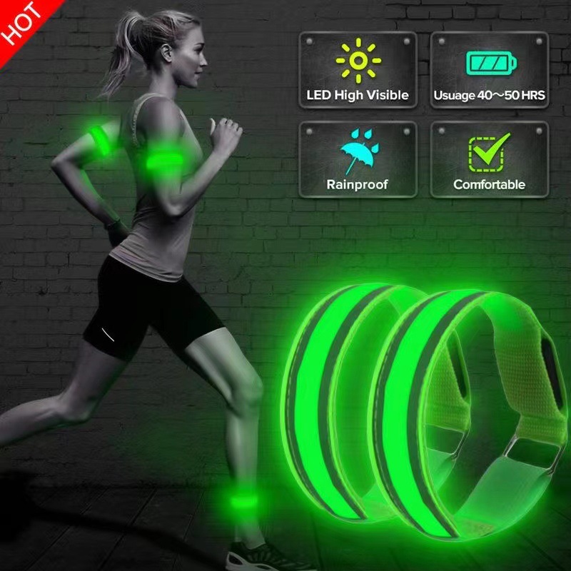 Cycling Gear Essentials - Reflecterende armbanden Waterdichte LED-reflecterende veiligheidsgordel Nachtrijuitrusting
