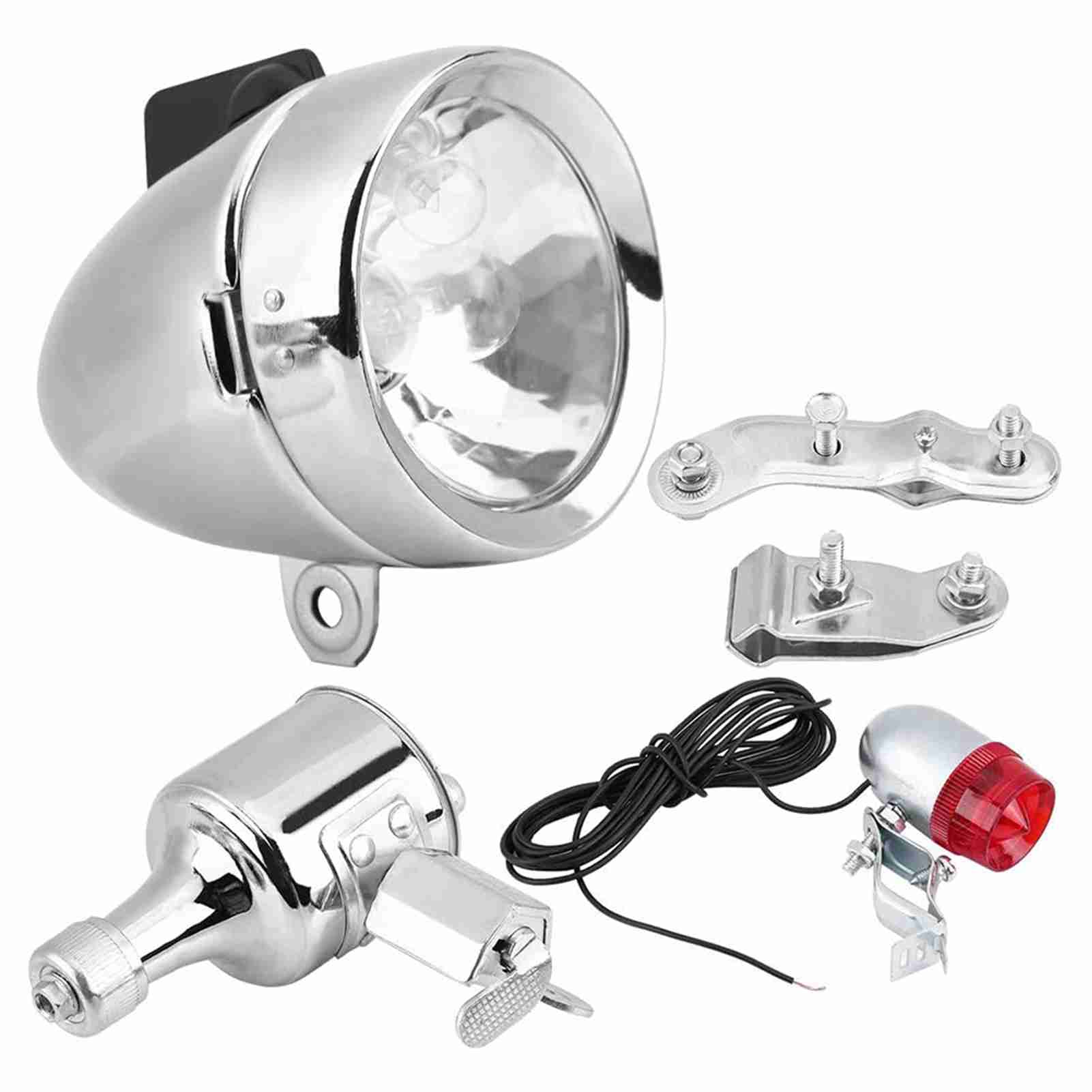 Bike Dynamo Light - 12V 6W Wrijvingsdynamo Generator Koplamp Achterlicht