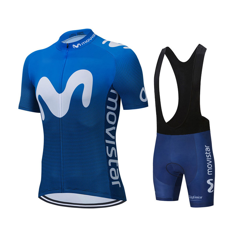Cycling Gear Logo - Nieuwe Zomer Movistar Team Wielertrui Sets