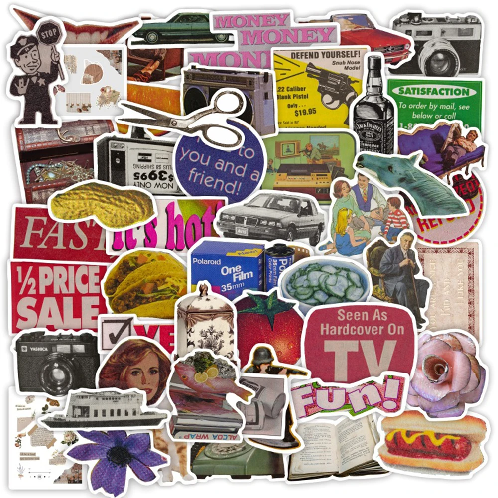 Vintage Cycling Gear - 50 stks Vintage Graffiti Stickers DIY