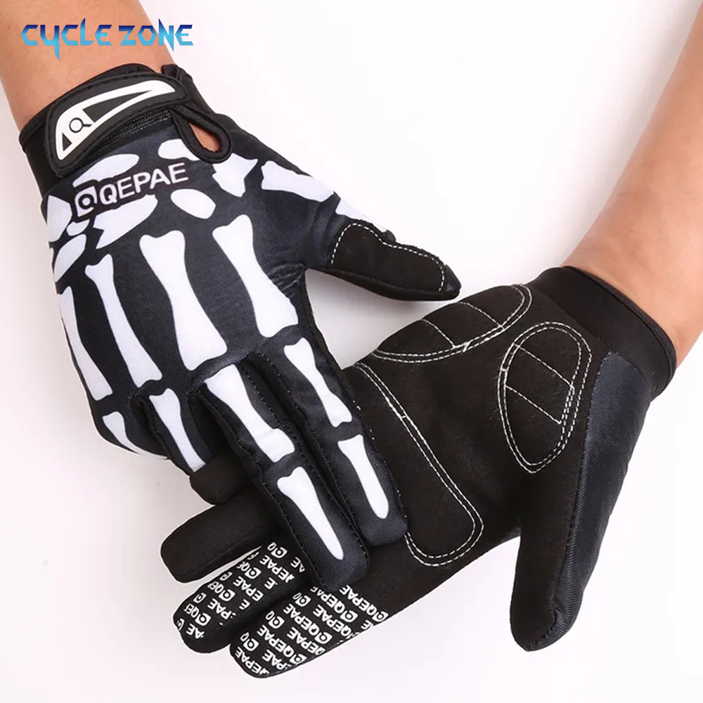Cycle Zone - Lange Vinger Handschoenen Skelet Print Warme