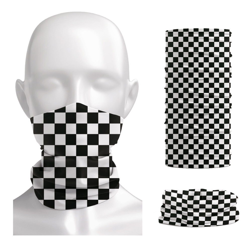 Cycling Gear Men - Geblokte Ska Bedrukte Hoofdband Hals Warmer