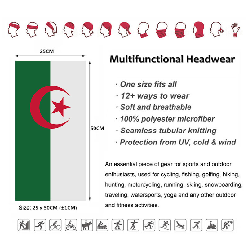 Algeria Vlag Bedrukt Bandana H - Gear In Cycling recensie en prijs