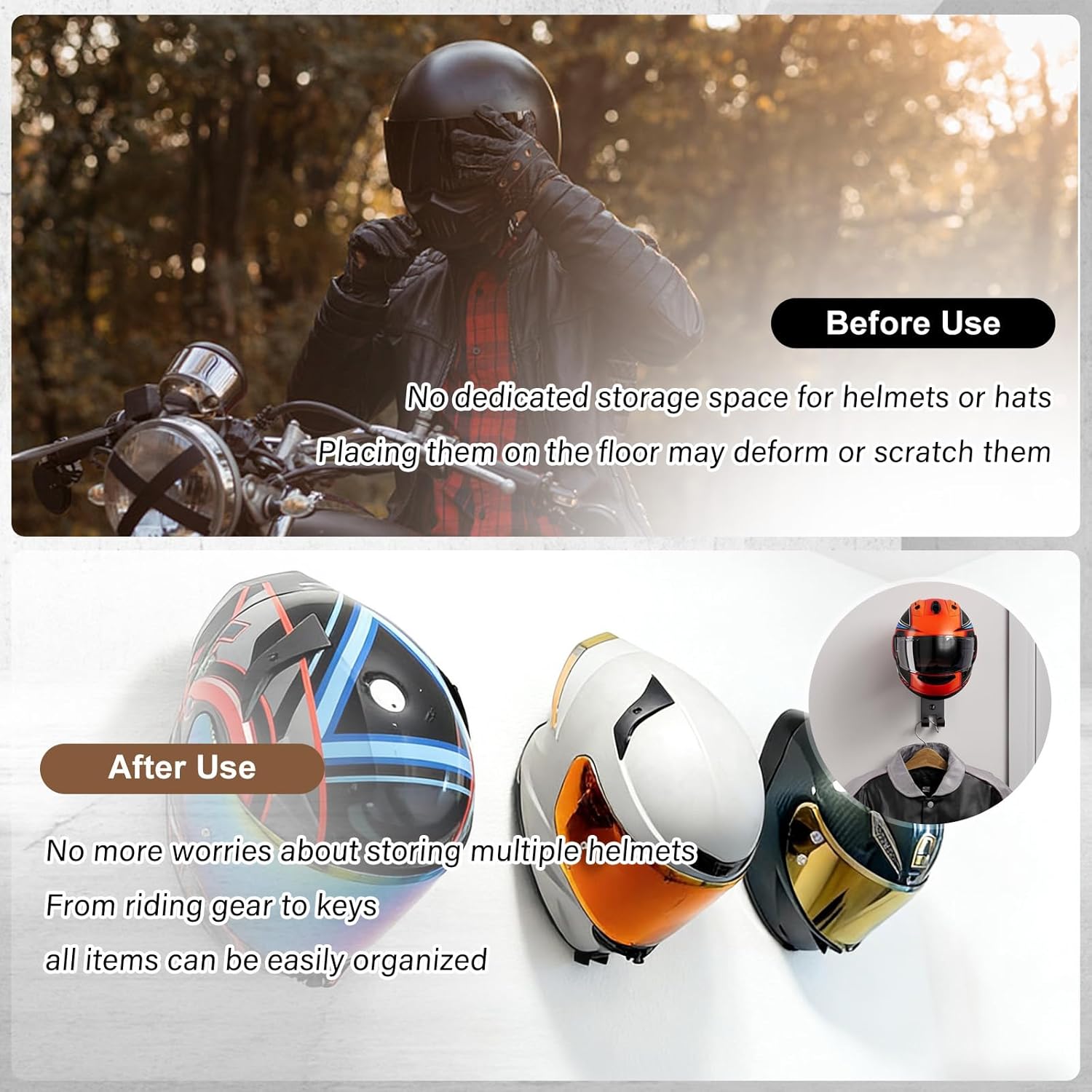Wandbevestiging voor motorhelm - Cycling Gear Stand recensie en prijs